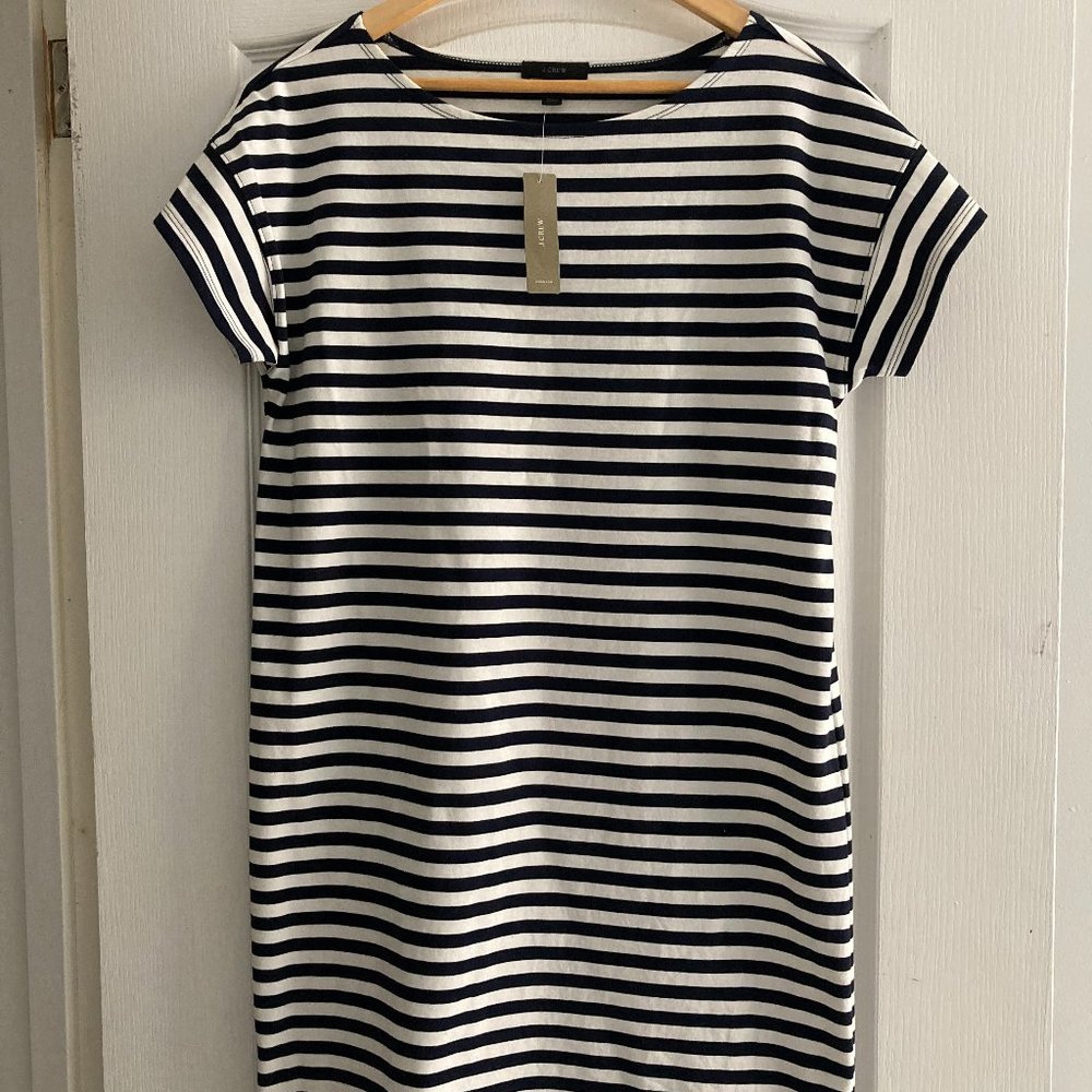 NWT J. Crew Striped Cotton Dress - S